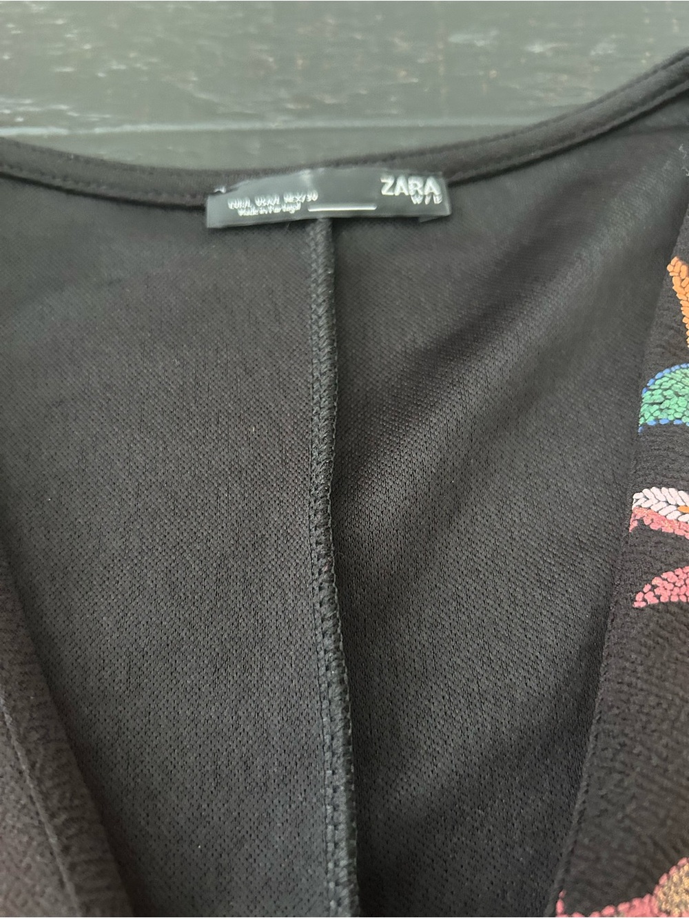 Zara Black dress  with Multicolor Embroidery - Picture 5 of 7